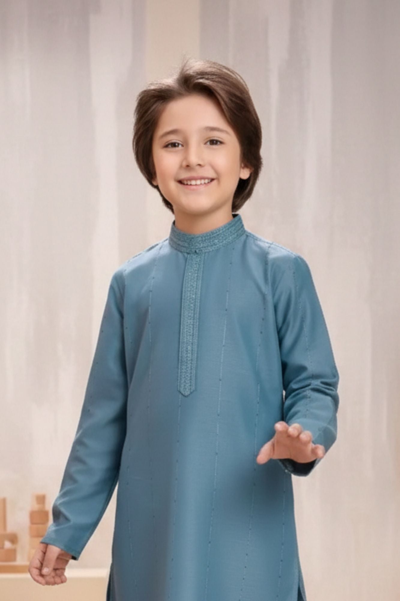 Classic Firozi Kurta Pajama Set For Boys