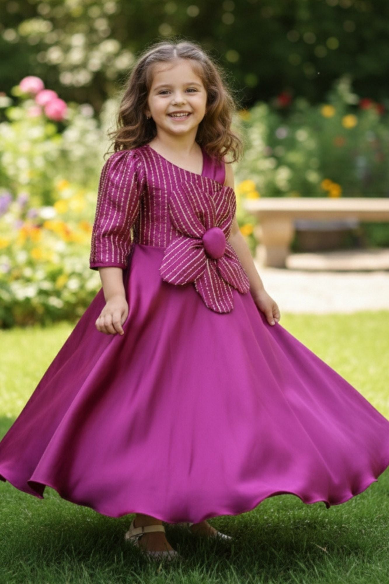 Rani Floral Embellished Party Gown For Girls