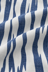 Boys White & Blue Abstract Striped Printed Full Sleeves Shirt