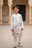 Ivory Printed Kurta Pajama Set for Boys