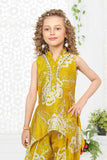 Mustard Yellow Floral Printed Dhoti Set For Girls