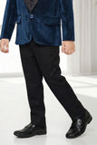 Premium Boys Navy Blue Tuxedo Suit Set with Bow Tie