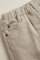 Boys Cream Regular Fit Denim Pants