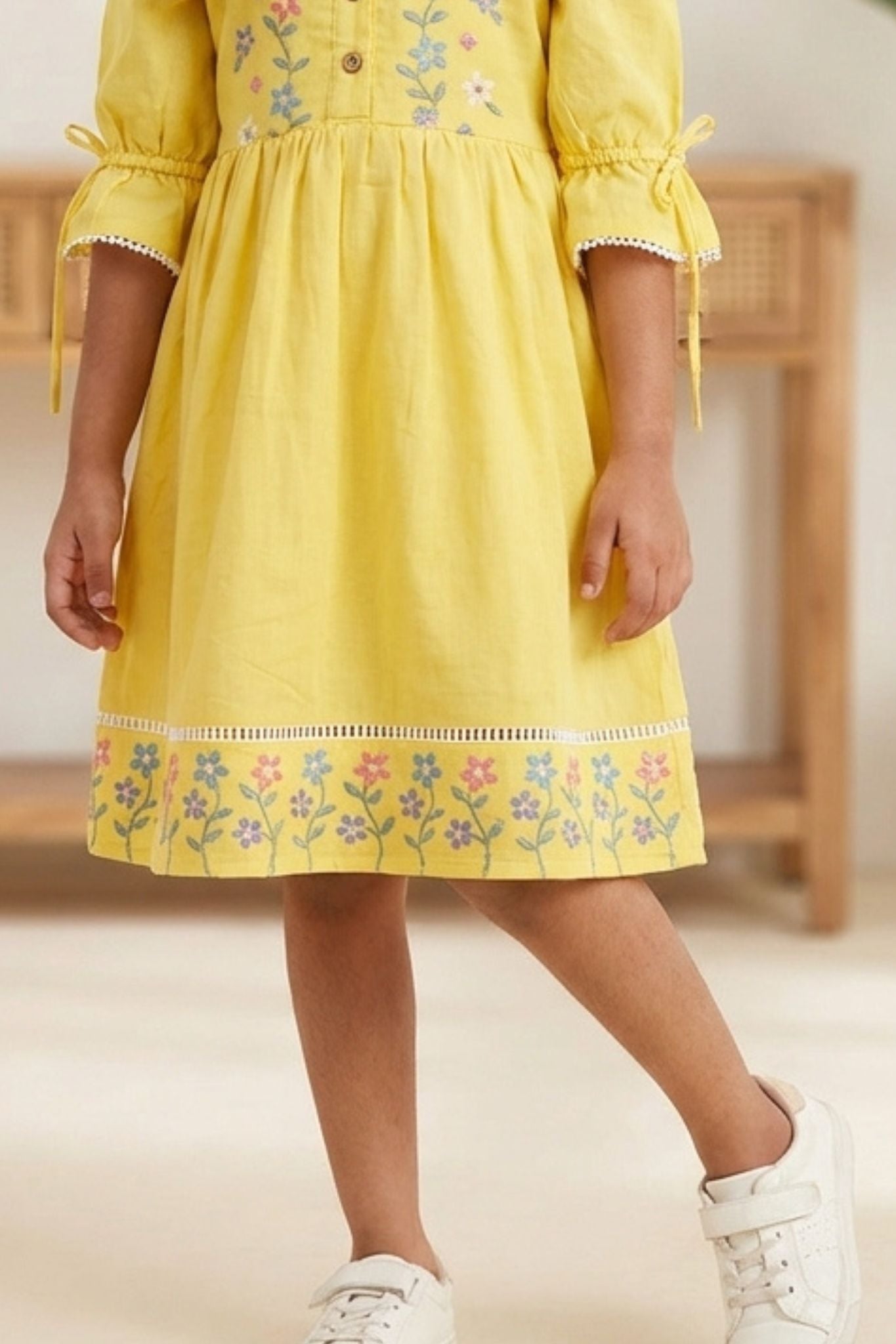 sachin and babi light blue dress Easter Yellow Chick Embroidery Floral Girl Dress Petal Collar 6 main image 0