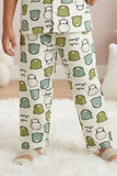 Boys White Cartoon Bear Print Night Suit Set