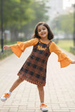 Mustard Checkered Dress For Girls