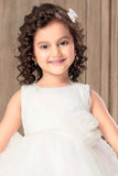 White Net Multilayer With Ruffle Frock For Girls