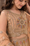 Peach Peacock And Floral Embroidered Lehenga Choli with Dupatta For Girls