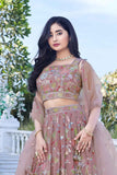 Elegant Onion Pink Net Sequin Lehenga Choli Set For Girls - Lagorii Kids