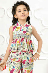 Stylish Printed Multicolor Co ord Set For Girls