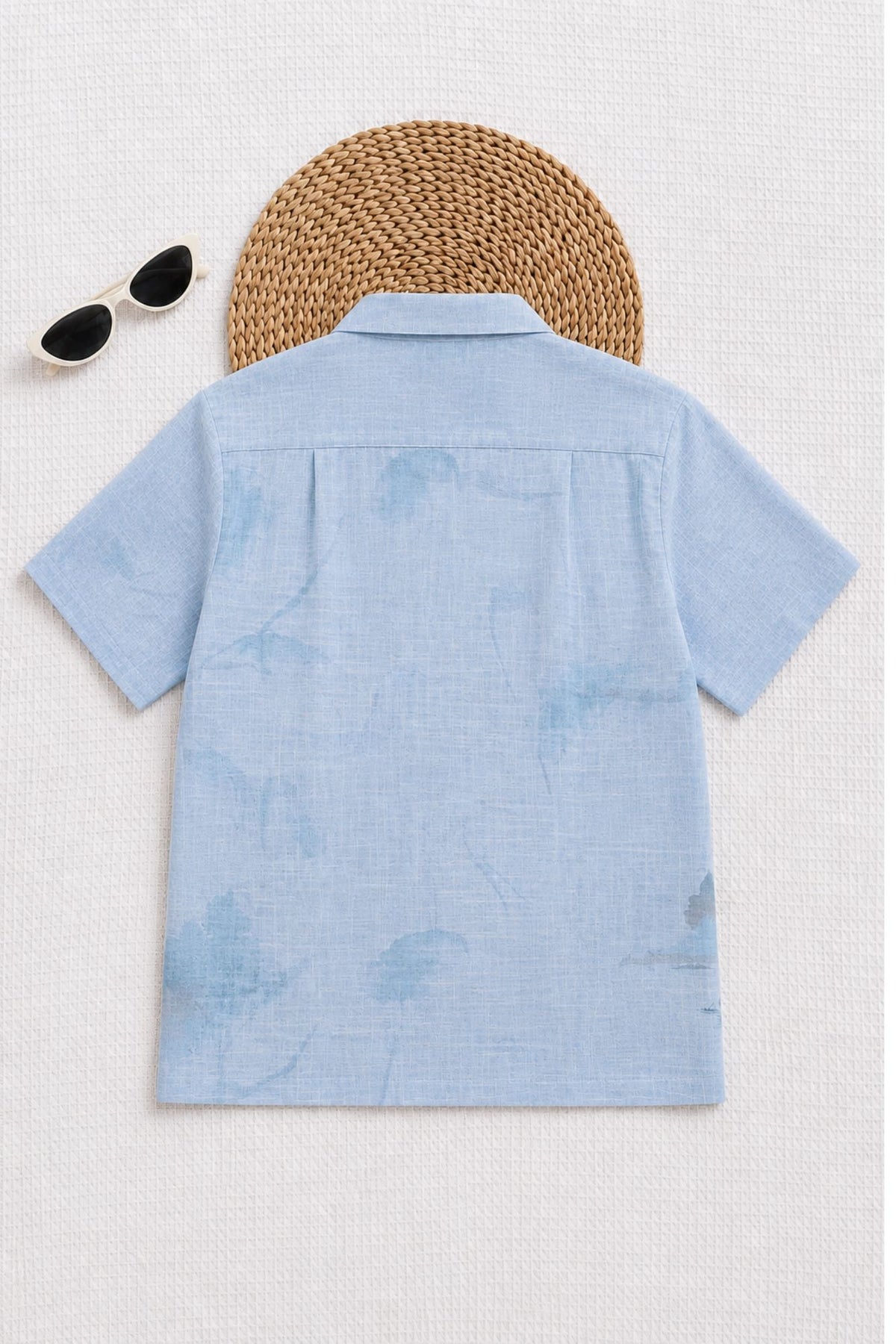 Sky Blue Scenic Landscape Printed Shirt