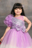 Shimmer Lavender Double Shaded Party Wear Gown For Girls - Lagorii Kids
