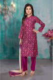 Wine Mirror Work And Printed Ethnic Kurta Set For Girls