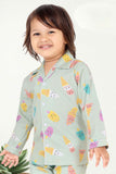 Green Printed Co Ord Night Suits For Boys