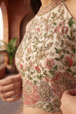Luxury Cream Sequin Embroidered Lehenga Choli with Floral Motifs For Girls