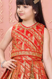 Red And Gold Lehenga Choli Set For Girls