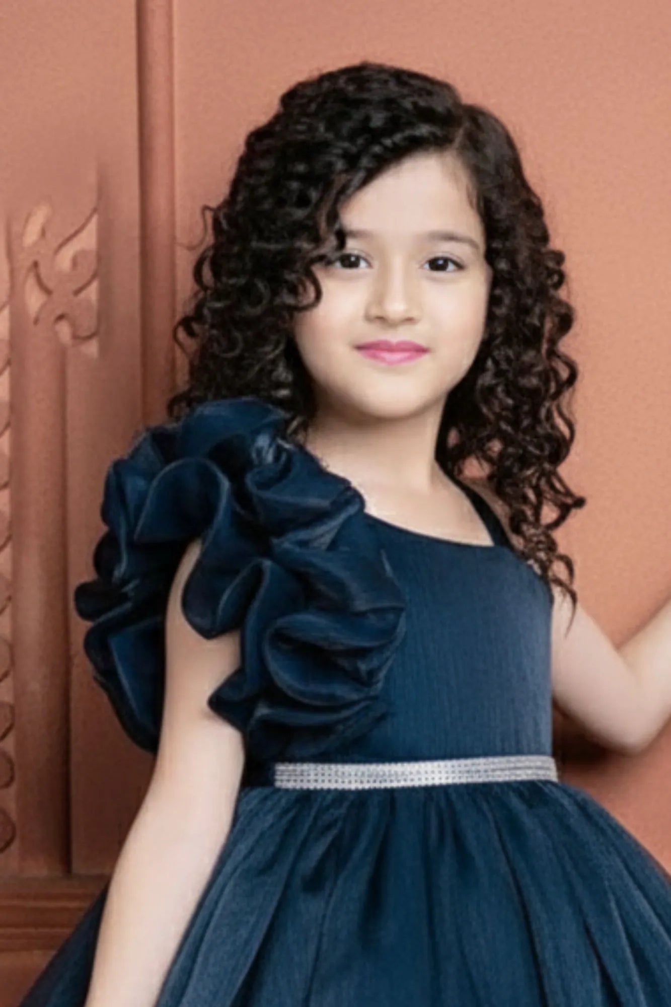 Deep Blue Colored Royal  Frock For Girls