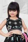 Black Sequins Work And Bead Work Lehenga Choli For Girls