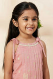 Girls Pink Sleeveless Dress with Pintuck Pleats