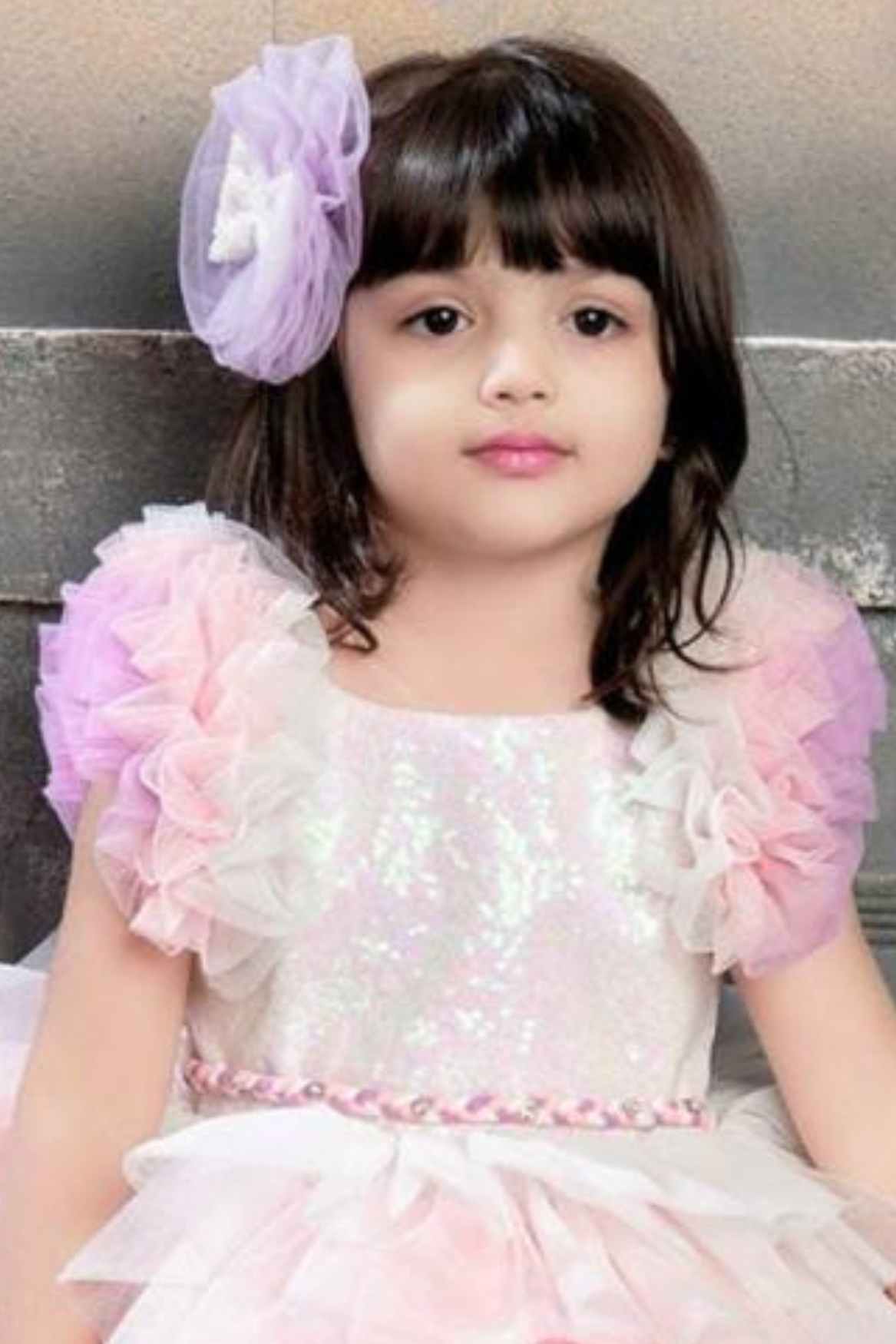 فستان لافندر متعدد الطبقات للفتيات