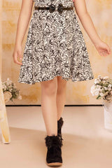 Trendy Black Printed Casual Dress For Girls