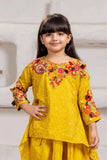 Mustard With Multicolor Embroidered Kurta with Dhoti Pants For Girls