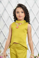 Stylish Mustard Casual Co Ord Set For Girls