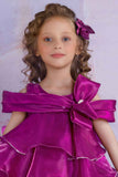Radiant Ruffle Magenta Party Wear Frock For Girls