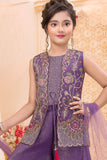 Purple Embroidered Palazzo Set for Girls