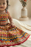 Yellow With Multicolor Printed Ethnic Lehenga Choli For Girls