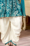 Green Printed And Stone Work Top With Dhoti Bottom Set For Girls