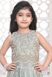 Light Grey Heavy Embroidered Lehenga Choli For Girls