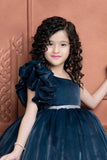 Deep Blue Colored Royal Ballroom Gown For Girls
