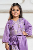 Designer Lavender Embroidered Palazzo Set with Potli Bag for Girls