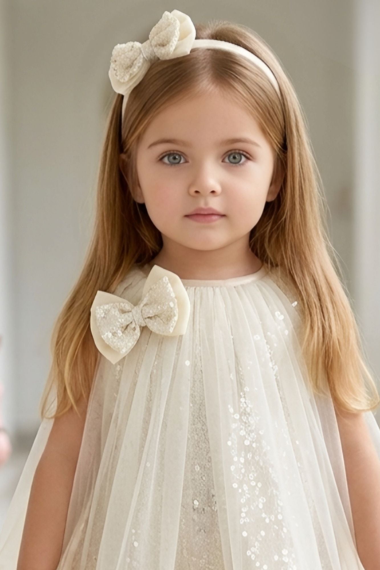 fall wedding guest dresses maroon Girls Cream Net Party Dress with Ruffle Hem and Bow Detail – Lagorii Kids