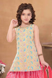 Multicolor Embroidered Patiala Set With Embroidered Kurti And Dupatta For Girls