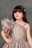 Pink Floral Embellished Party Gown For Girls