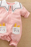 Pink Printed Rompers With Full Sleeves For Girls - Lagorii Kids