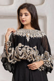Designer Black Lehenga Choli with Embroidered Cape For Girls