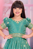 Sea Green Ethnic Gown For Girls