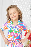 Vibrant Multicolor Printed Co-ord Set For Girls
