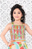 Multicolor Mirror-Embroidered Lehenga Choli Set for Girls