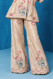 Girls Fawn Floral Embroidered Palazzo Set