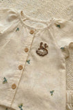 Adorable Girls Ivory Floral Print Top & Shorts Set with Ruffle Details