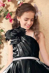 Designer Black Floral Embellished And Stone Work Party wear Gown For Girls