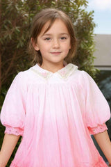 Double Shaded Pink Dress With Sequin Work For Girls