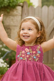 Berry Pink Embroidered Fit And Flare Dress For Girls