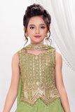 Elegant Pista Embroidered Palazzo Set with Dupatta