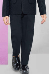 Navy Blue Tuxedo With Navy Blue Pant And Waistcoat Set For Boys