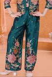 Rama Green Embroidered Ethnic Co-Ord Set With Jacket And  For Girls